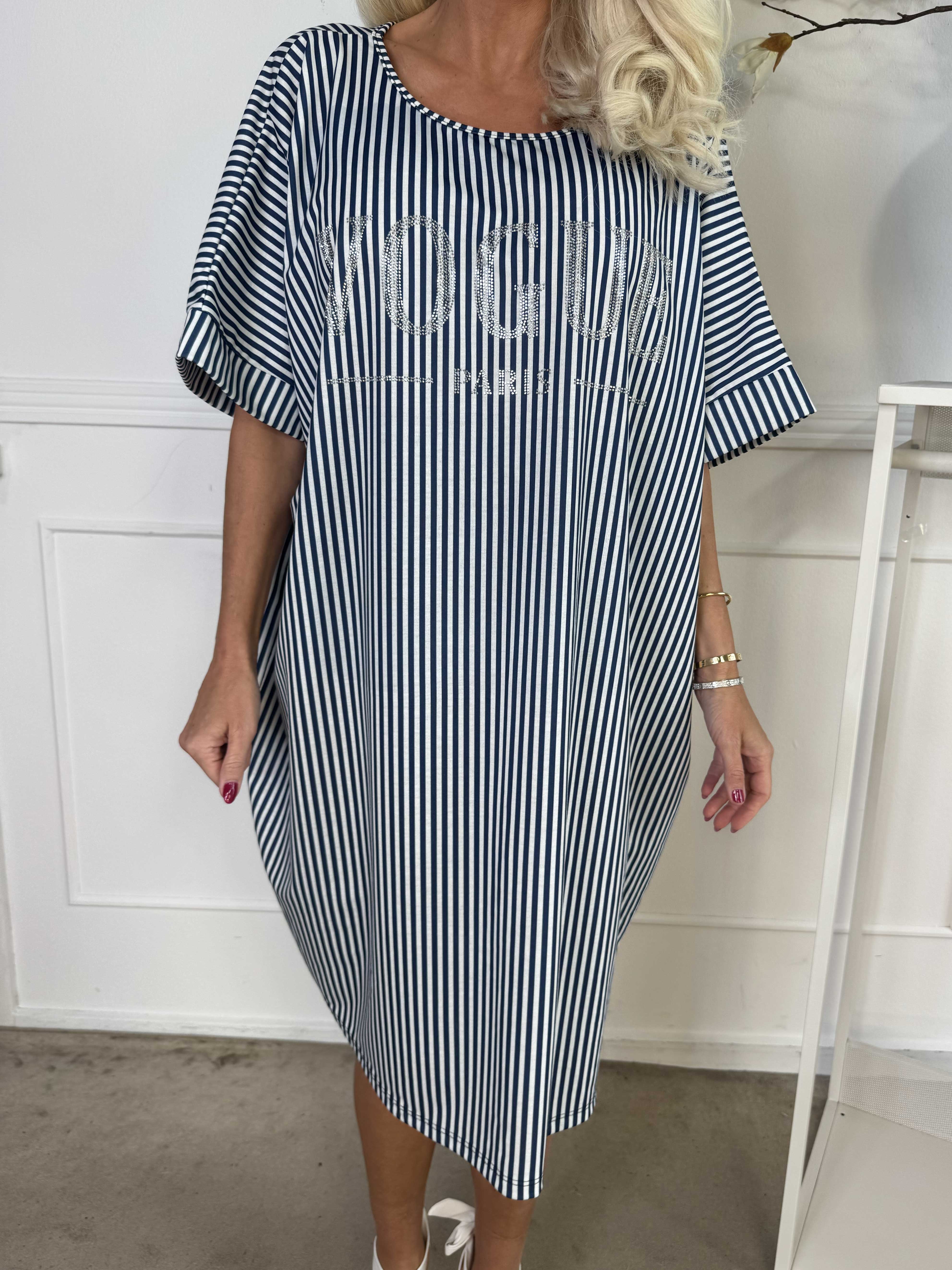 Mintu Stripe Dress - Blød stribet kjole i bomuld med similisten